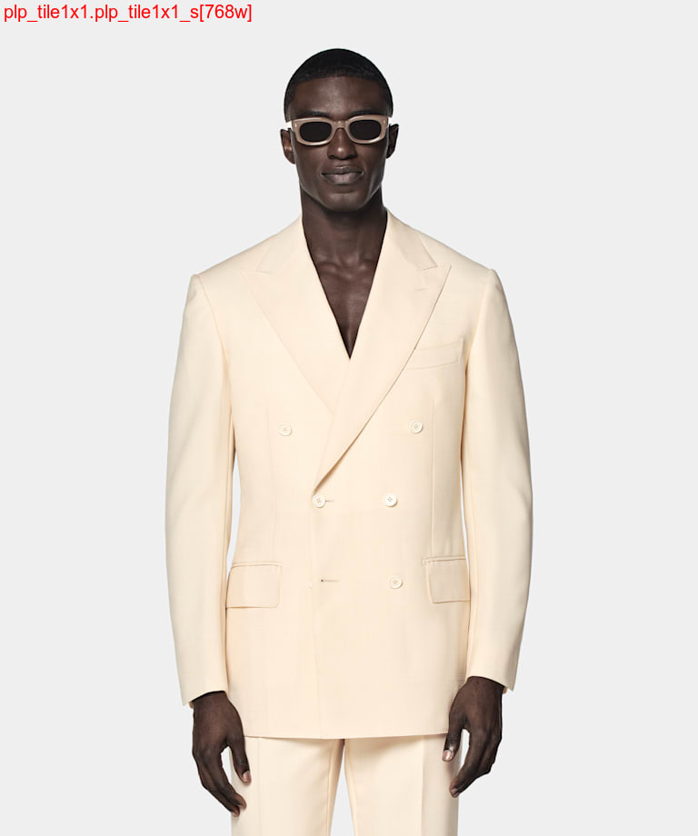 Light Yellow Tailored Fit Milano Suit